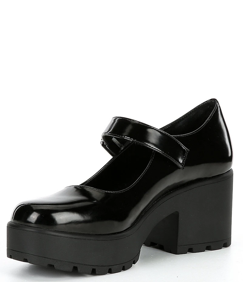 GB This-Love Patent Lugged Platform Mary Jane Pumps