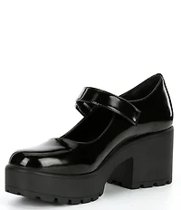 GB This-Love Patent Lugged Platform Mary Jane Pumps