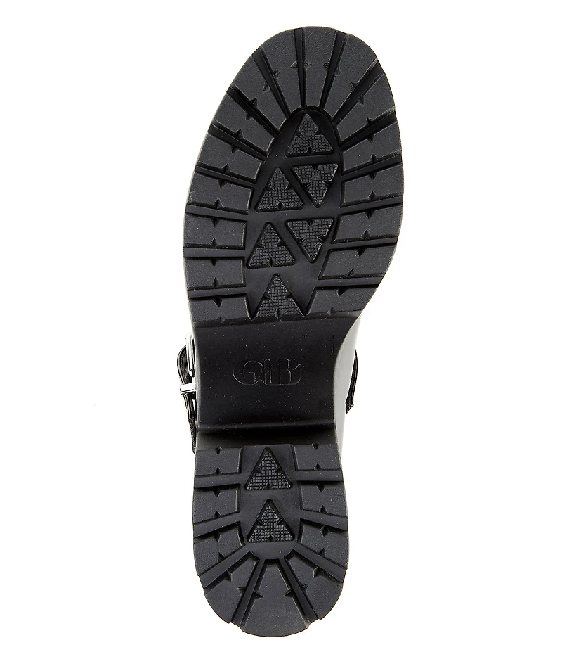 GB This-Love Patent Lugged Platform Mary Jane Pumps