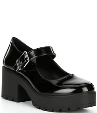 GB This-Love Patent Lugged Platform Mary Jane Pumps
