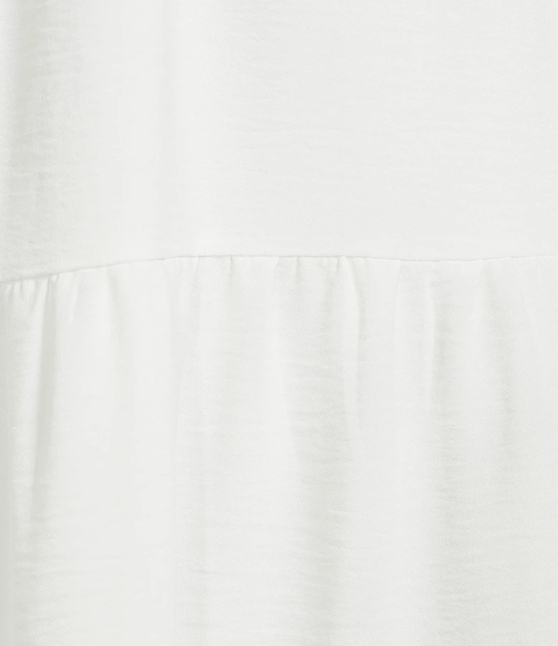 GB Tie Neck Short Sleeve Tiered Maxi Dress