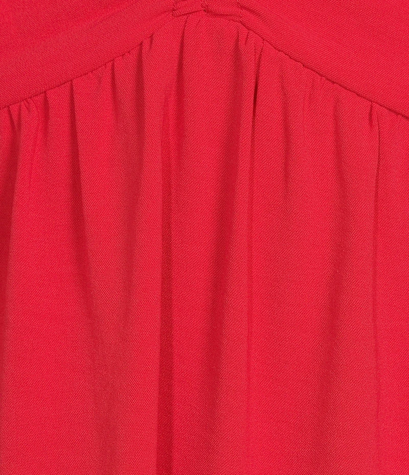 GB Tie Neck Short Sleeve Tiered Midi Dress