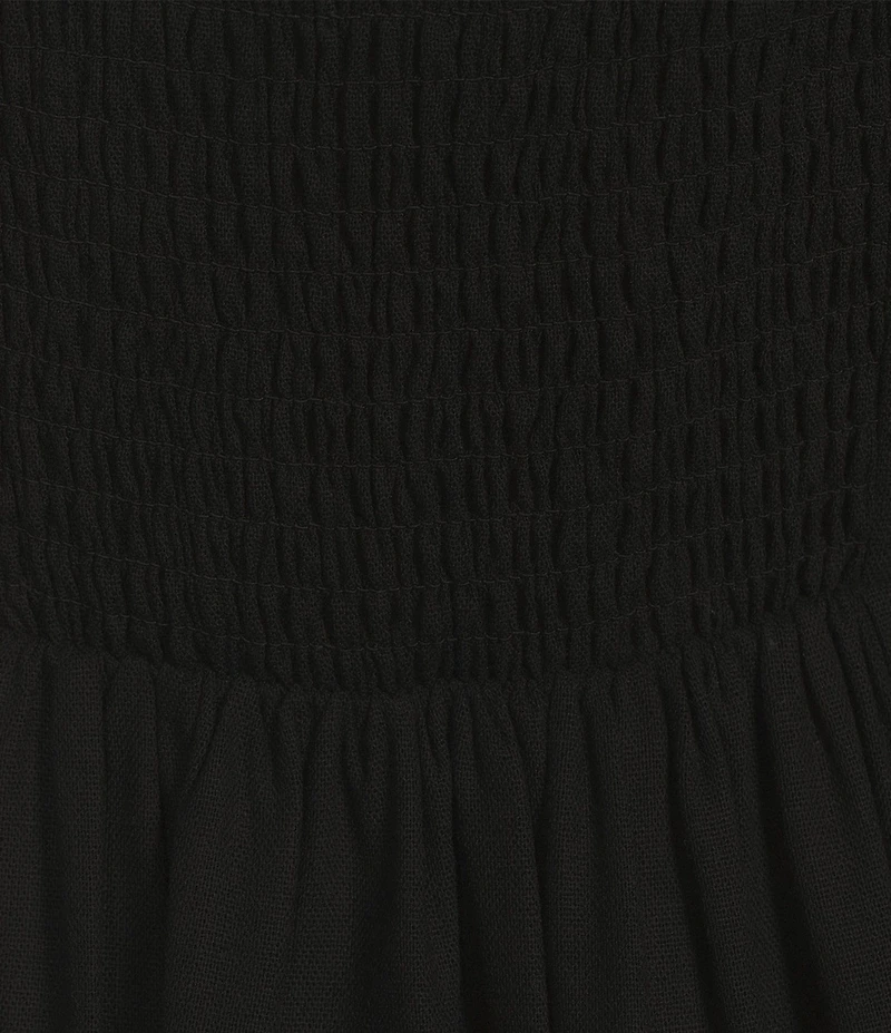 GB Tie Shoulder Linen Blend Midi Dress