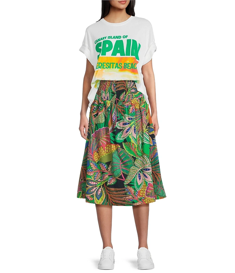 GB Tropical Floral Coordinating Midi Skirt
