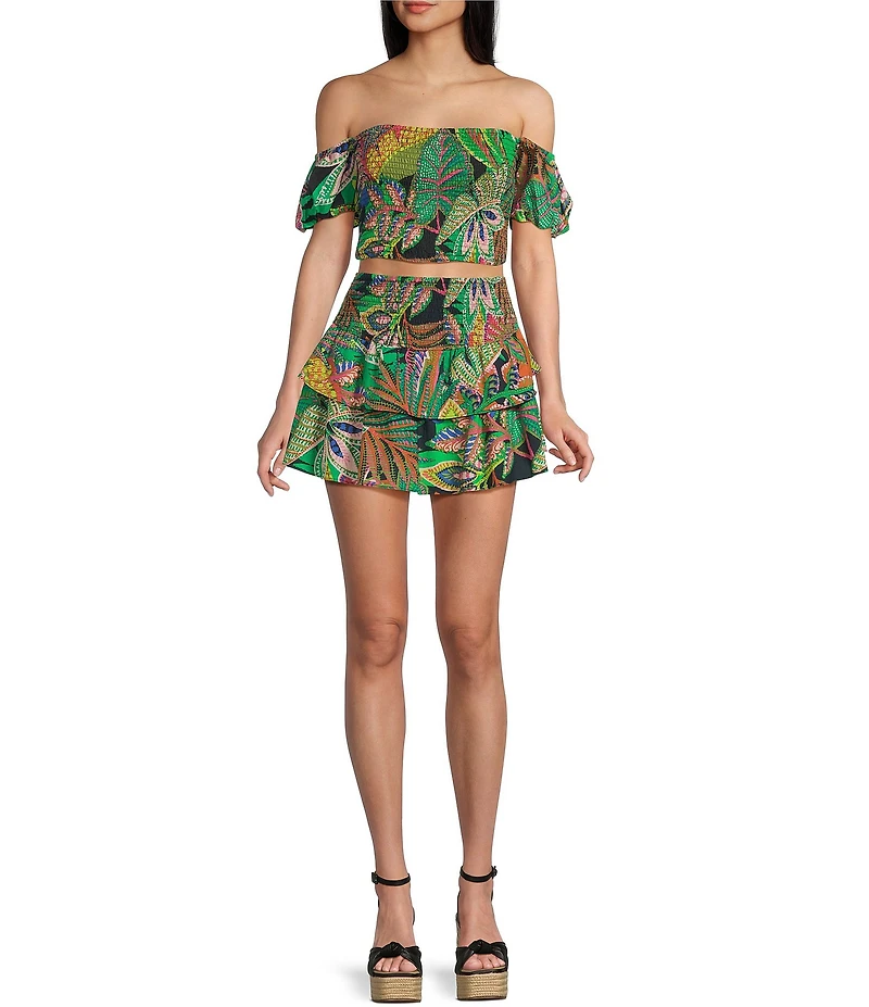 GB Tropical Floral Off The Shoulder Coordinating Top