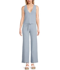 GB V-Neck Hook Front Coordinating Knit Sweater Vest