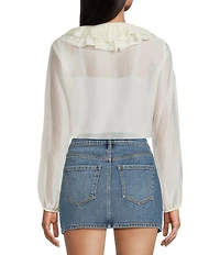 GB V-Neck Long Sleeve Ruffle Top