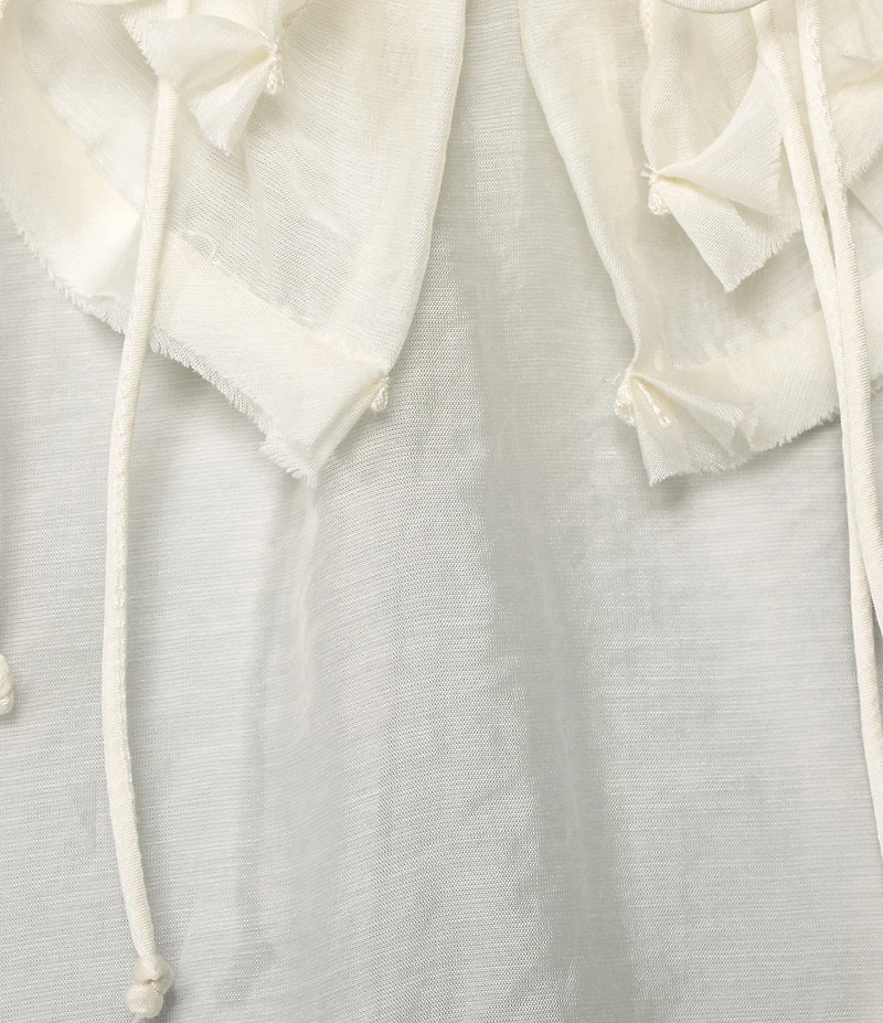 GB V-Neck Long Sleeve Ruffle Top