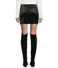 GB Velvet Slit Mini Skirt
