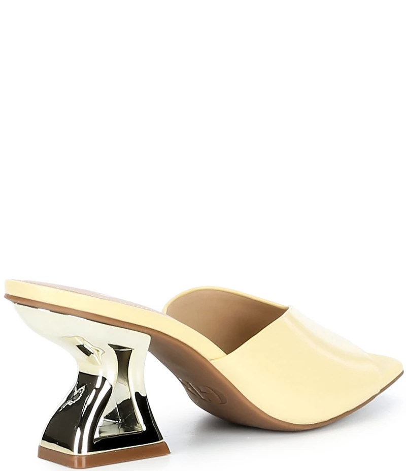 GB Vibe-Check Leather Sculpted Heel Slide Sandals