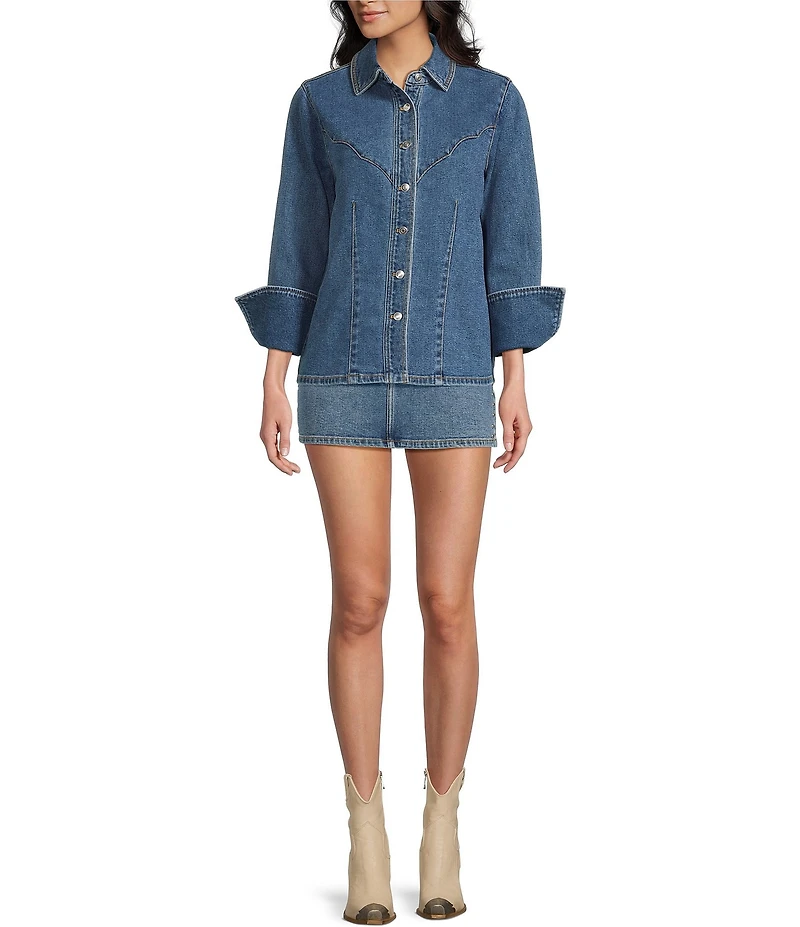 GB Western Denim Button Up Shirt