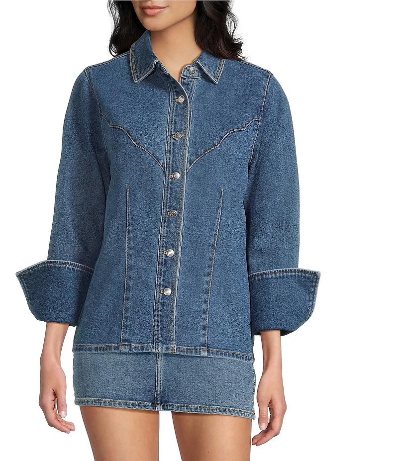 GB Western Denim Button Up Shirt