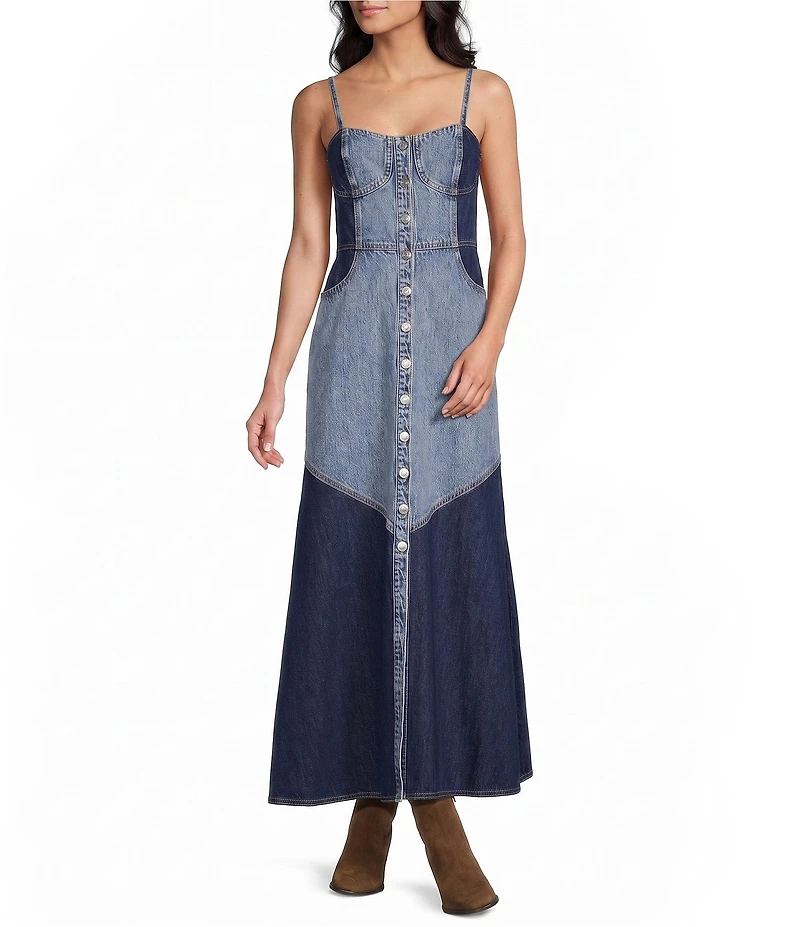 GB Western Denim Maxi Dress