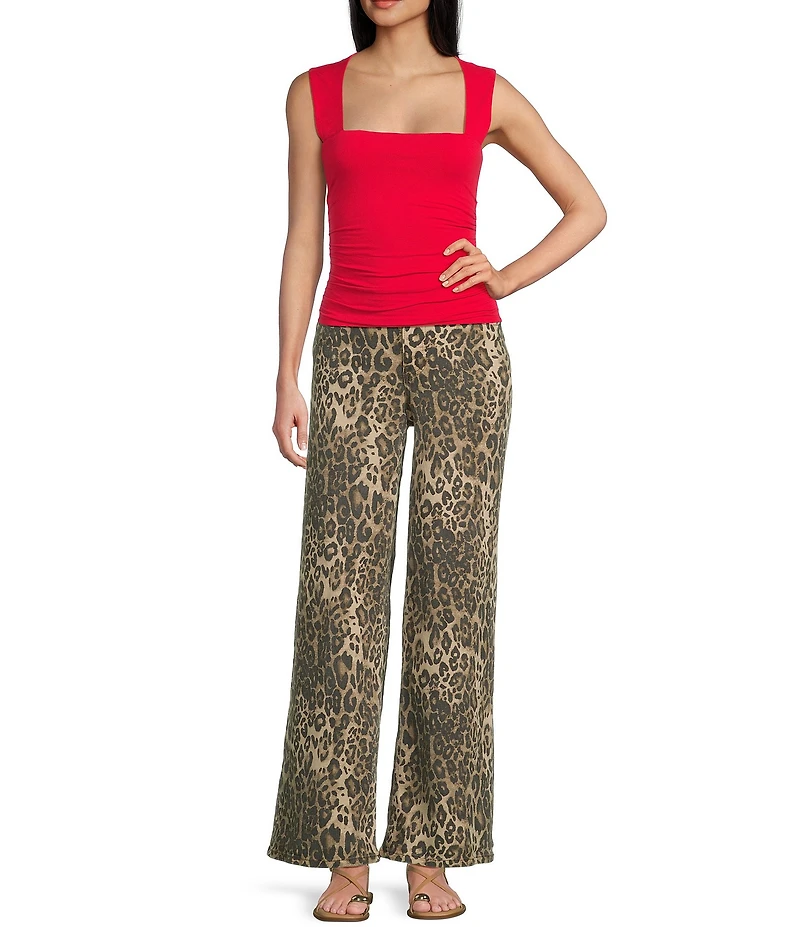 GB Wide Leg Baggy Leopard Pants