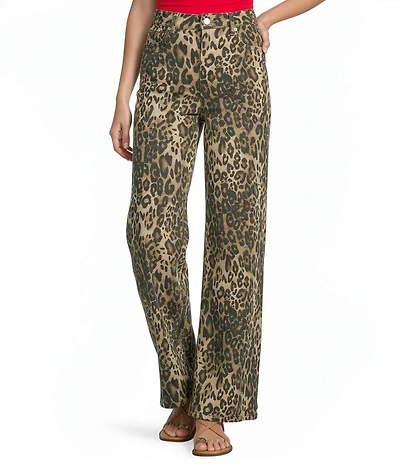 GB Wide Leg Baggy Leopard Pants