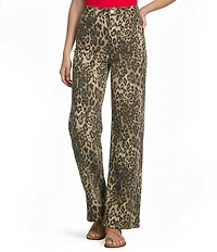GB Wide Leg Baggy Leopard Pants