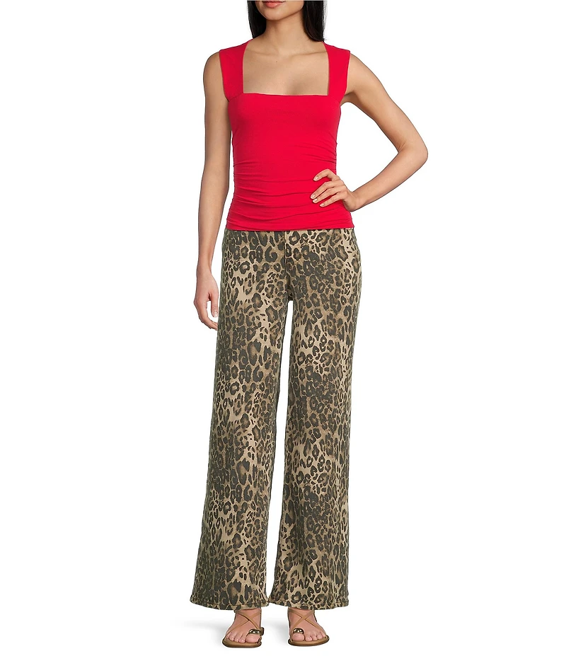 GB Wide Leg Baggy Leopard Pants