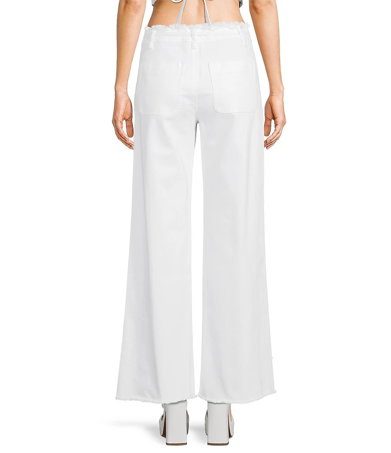 GB Wide Leg Tie Waist Denim Pants