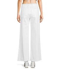 GB Wide Leg Tie Waist Denim Pants