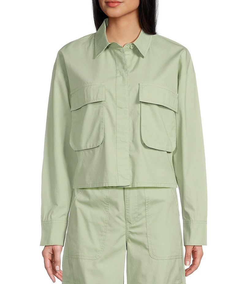 GB Woven Button-Front Cargo Coordinating Top