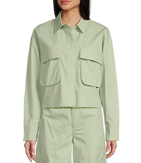 GB Woven Button-Front Cargo Coordinating Top