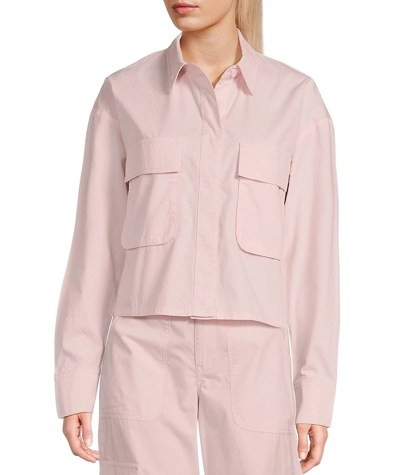 GB Woven Button-Front Cargo Coordinating Top