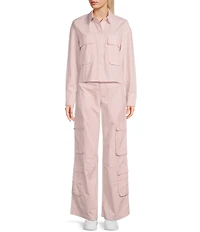 GB Woven Button-Front Cargo Coordinating Top