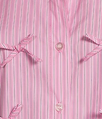 GB Woven Long Sleeve Bow Button-Front Top