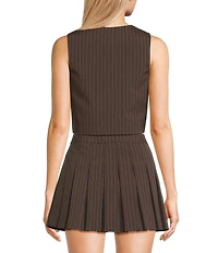 GB Woven Coordinating Pinstripe Vest Top