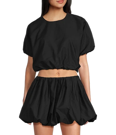 GB Woven Poplin Puff Coordinating Blouse