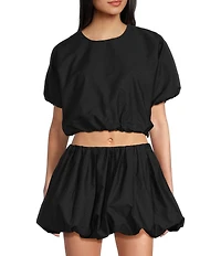 GB Woven Poplin Puff Coordinating Blouse