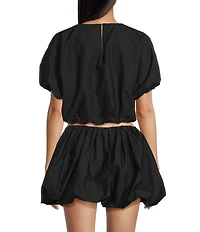 GB Woven Poplin Puff Coordinating Blouse