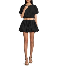 GB Woven Poplin Puff Coordinating Blouse