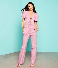 GB Woven Tie-Front Coordinating Stripe Top