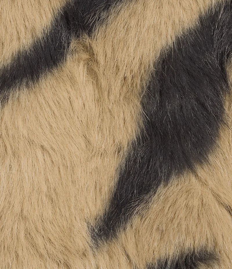 GB Zebra Crop Faux Fur Jacket
