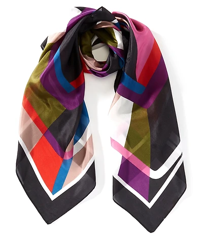 Gemma Layne Abstract Geometric Silk Square Scarf