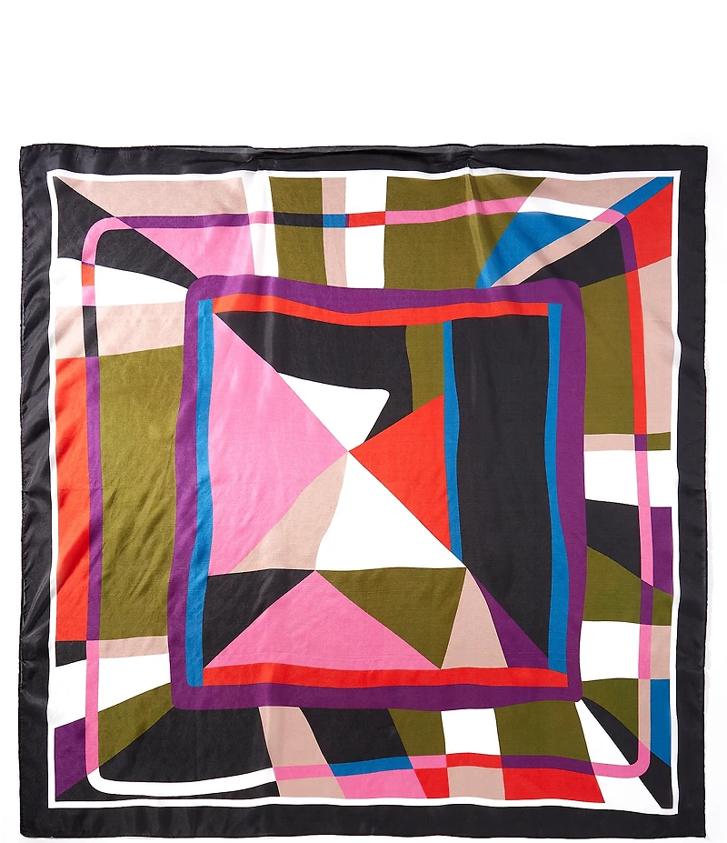 Gemma Layne Abstract Geometric Silk Square Scarf