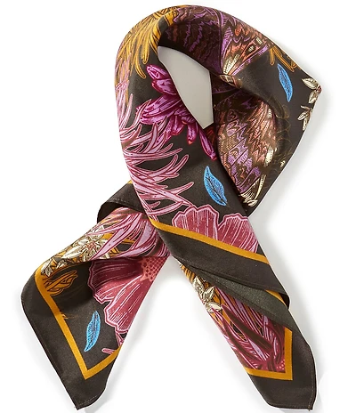 Gemma Layne Butterfly Print Silk Square Scarf