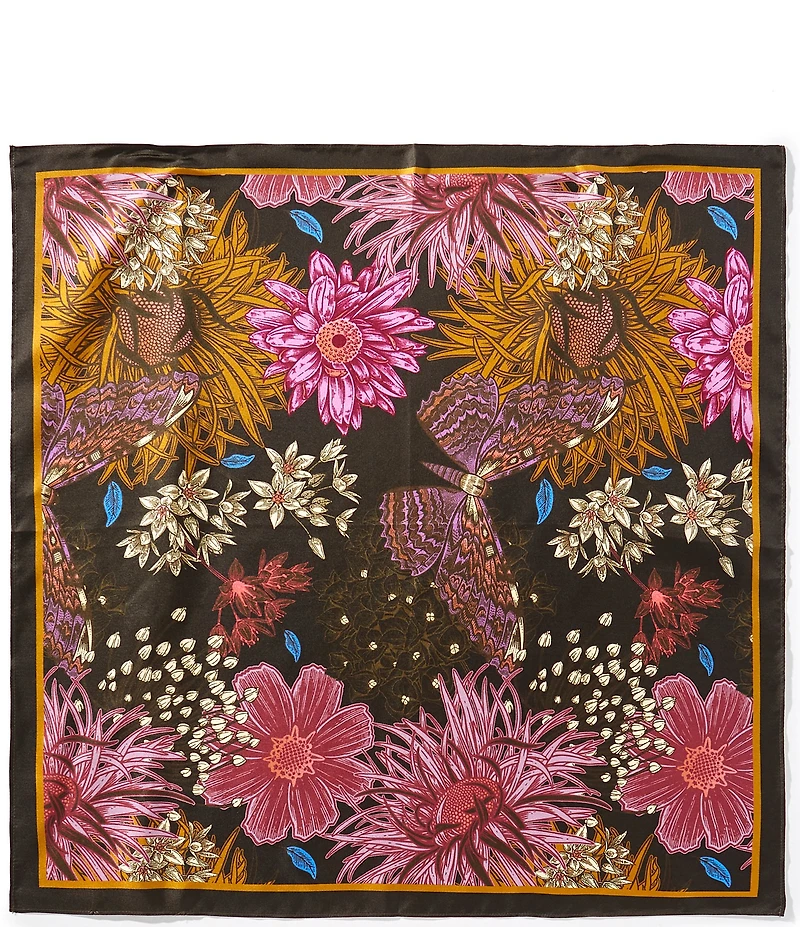 Gemma Layne Butterfly Print Silk Square Scarf