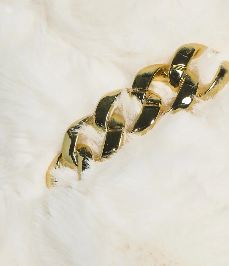 Gemma Layne Chain Pull Through Faux Fur Neck Wrap