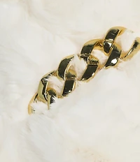 Gemma Layne Chain Pull Through Faux Fur Neck Wrap