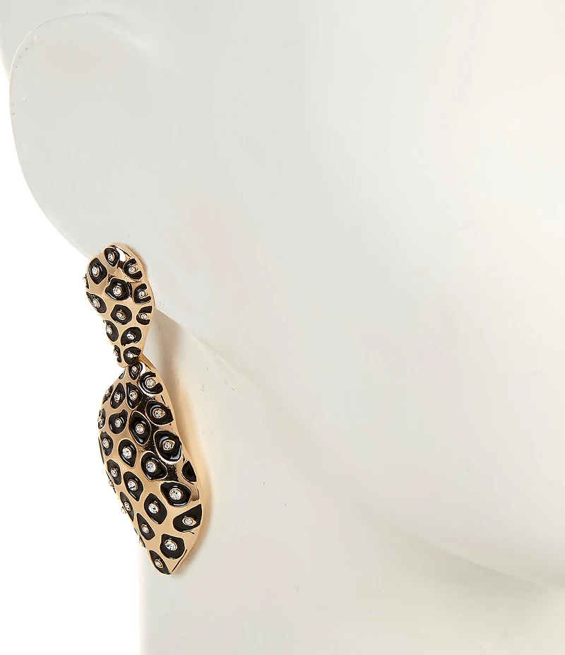 Gemma Layne Cheetah Print Statement Drop Earrings