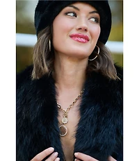 Gemma Layne Cropped Faux Fur Vest with Buckle