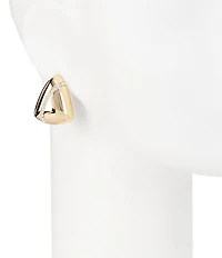 Gemma Layne Crystal Pave Polished Metal Triangle Stud Earrings