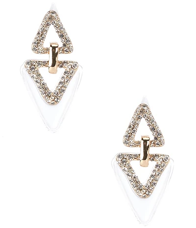 Gemma Layne Crystal Pave Upside Down Triangle Drop Earrings