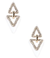 Gemma Layne Crystal Pave Upside Down Triangle Drop Earrings