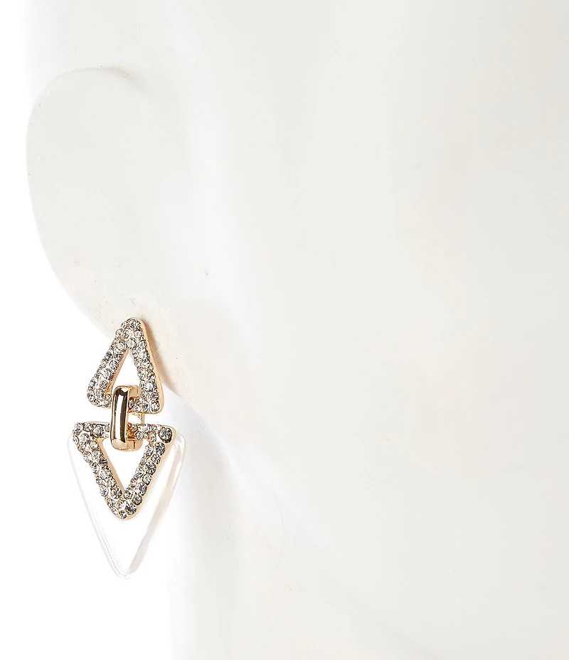 Gemma Layne Crystal Pave Upside Down Triangle Drop Earrings
