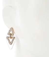 Gemma Layne Crystal Pave Upside Down Triangle Drop Earrings