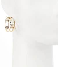 Gemma Layne Crystal Stone Square Wire Hoop Earrings