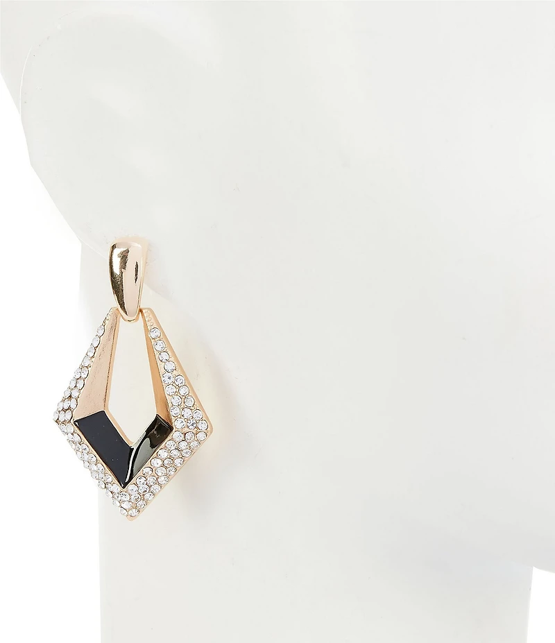 Gemma Layne Diamond Two-Tone Rhinestone Detail Drop Earrings
